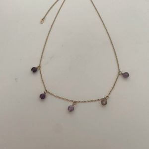 A New Day Dainty Gold Amethyst Necklace